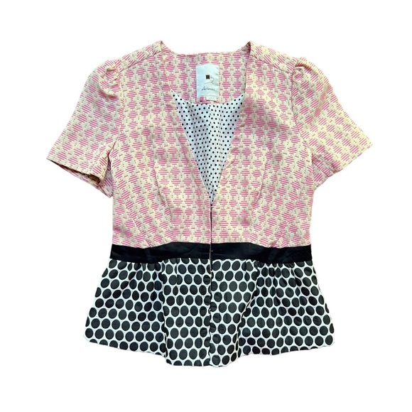 Anthropologie Elevenses Sprinkling of Pink Jacket Size 4 Boho Cottage Retro - Picture 2 of 8